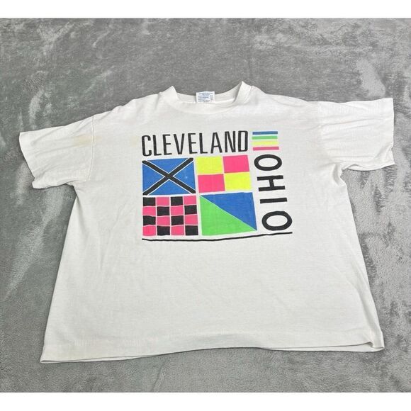 Other - Vintage 90s Cleveland Ohio Short Sleeve T Shirt Men's Size Large White